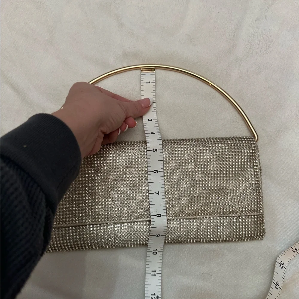Jessica McClintock Gold Isa Crystal Clutch Bag 51699